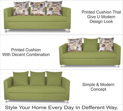 Adorn India Alita 3+2+1 Compact 6 Seater Sofa Set (Green)