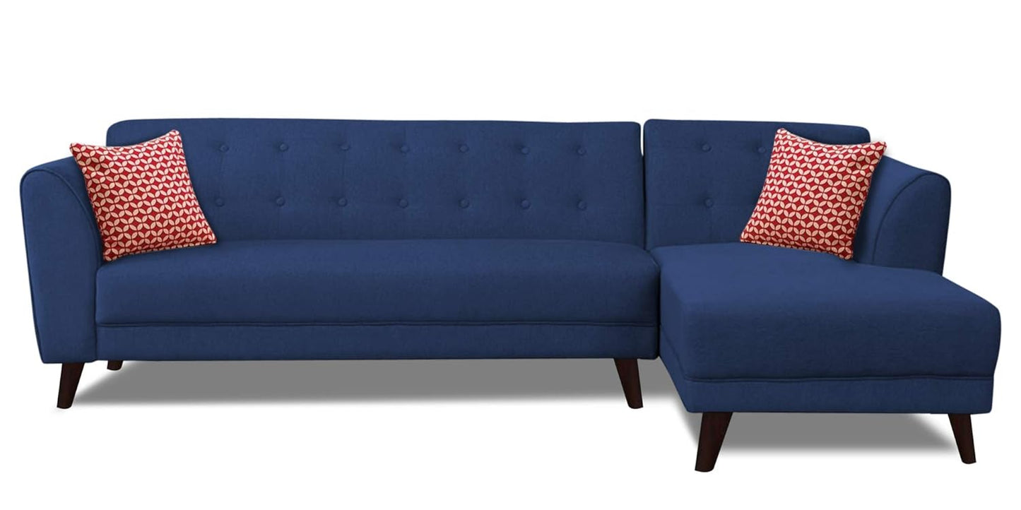 Adorn India (3 Years Warranty Leaf 6 Seater Corner Sofa Right Hand Side (Blue)