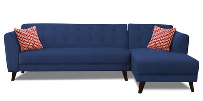 Adorn India (3 Years Warranty Leaf 6 Seater Corner Sofa Right Hand Side (Blue)