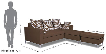 Adorn India Anigma Modular Sofa Set (Brown)