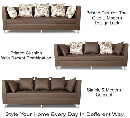 Adorn India Alica 3+2+1 Six Seater Sofa Set (Camel)