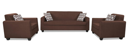 Adorn India Blazer Plus 3-1-1 Five Seater Sofa Set (Brown)