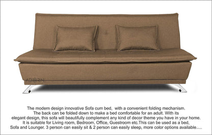 Adorn India Arden 4 Seater Plain Sofa Cum Bed 4 x 6 (Camel) (3 Year Warranty)