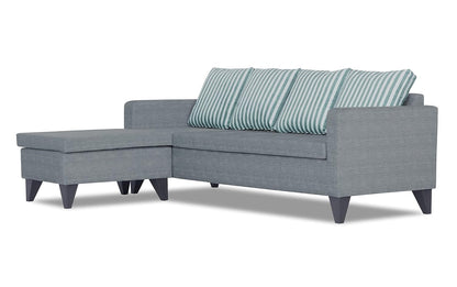 Adorn India Abington Stripes L Shape 5 Seater Sofa Set LHS (Grey) (3 Year Warranty)