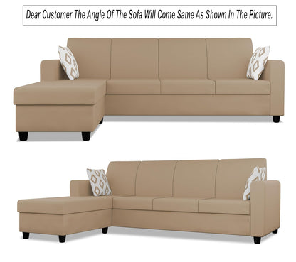 Adorn India Monteno L Shape 5 Seater Sofa Set LHS(Beige) (3 Year Warranty)