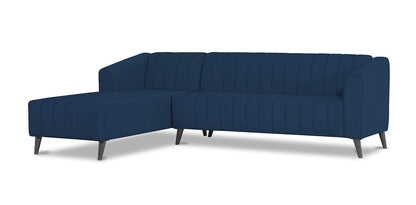 Adorn India Premium Laurel L Shape 6 Seater Sofa Set (LHS) (Blue) (3 Year Warranty)