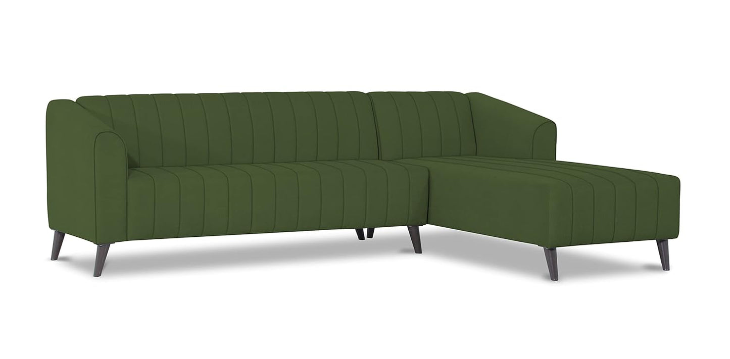 Adorn India Premium Laurel L Shape 6 Seater Sofa Set (RHS) (Green) (3 Year Warranty)