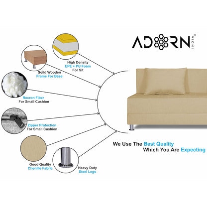 Adorn India Easy Alyn Plus Decent 4 Seater Sofa Cum Bed (6X6) (Beige) (1 Year Warranty)