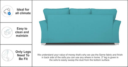 Adorn India Alexia 3+2+1 Six Seater Sofa Set (Aqua Blue)