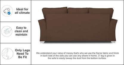 Adorn India Alexia 3+2 Five Seater Sofa Set (Brown)