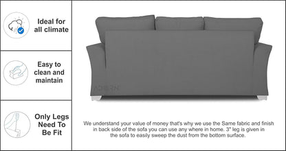 Adorn India Alexia 3+2 Five Seater Sofa Set (Light Grey)