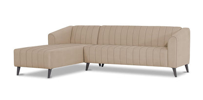 Adorn India Premium Laurel L Shape 6 Seater Sofa Set (LHS) (Beige) (3 Year Warranty)
