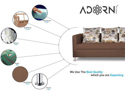 Adorn India Alita 3+2+1 Compact 6 Seater Sofa Set (Camel)