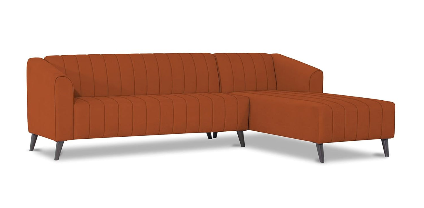 Adorn India Premium Laurel L Shape 6 Seater Sofa Set (RHS) (Rust) (3 Year Warranty)