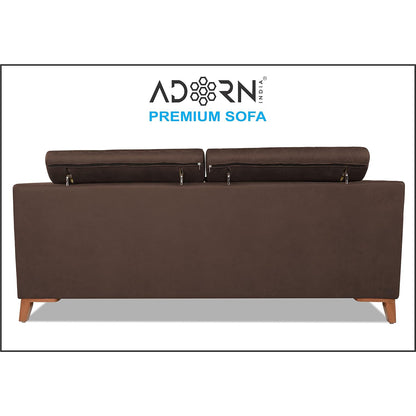 Adorn India Premium Pluto 3 Seater Sofa (Brown)