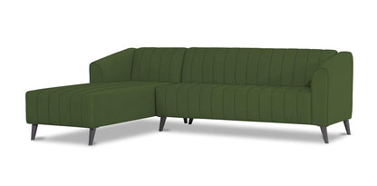 Adorn India Premium Laurel L Shape 6 Seater Sofa Set (LHS) (Green) (3 Year Warranty)