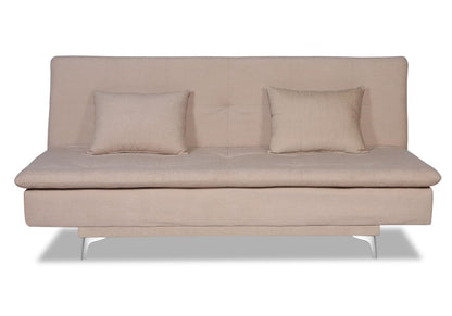Adorn India Aspen Three Seater Sofa Cum Bed Single Tone Fabric (Beige) (3 Year Warranty)