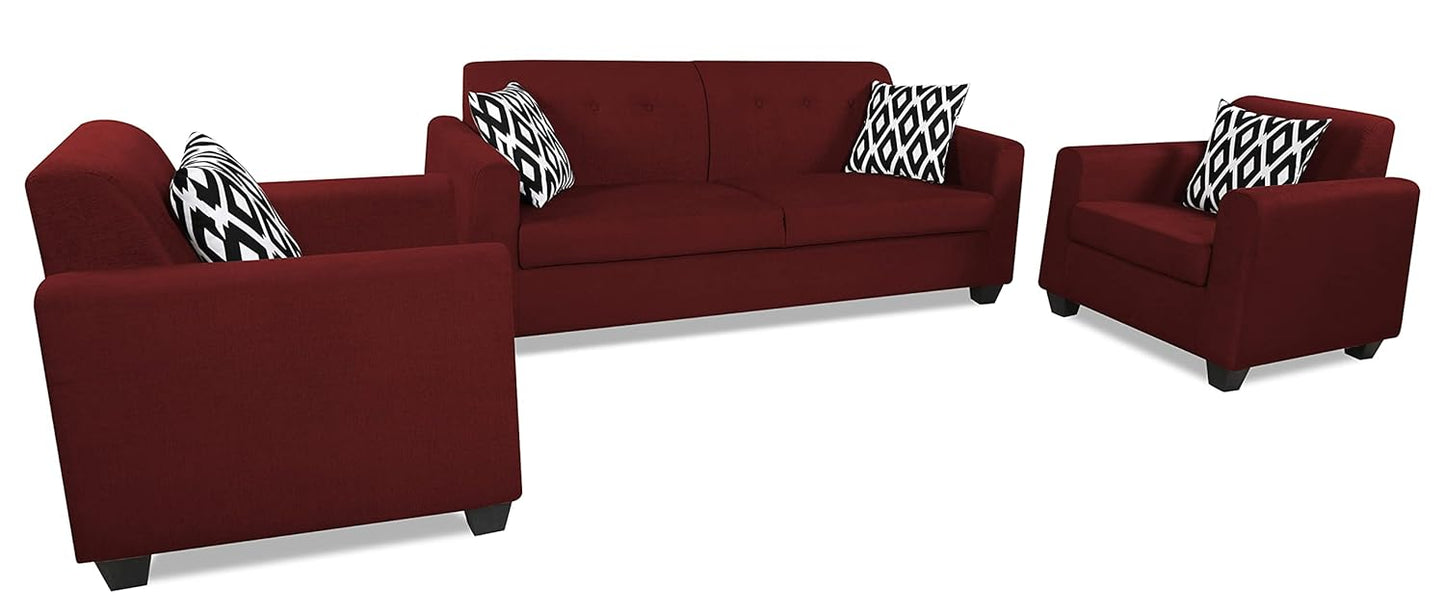 Adorn India Blazer Plus 3-1-1 Five Seater Sofa Set (Maroon)