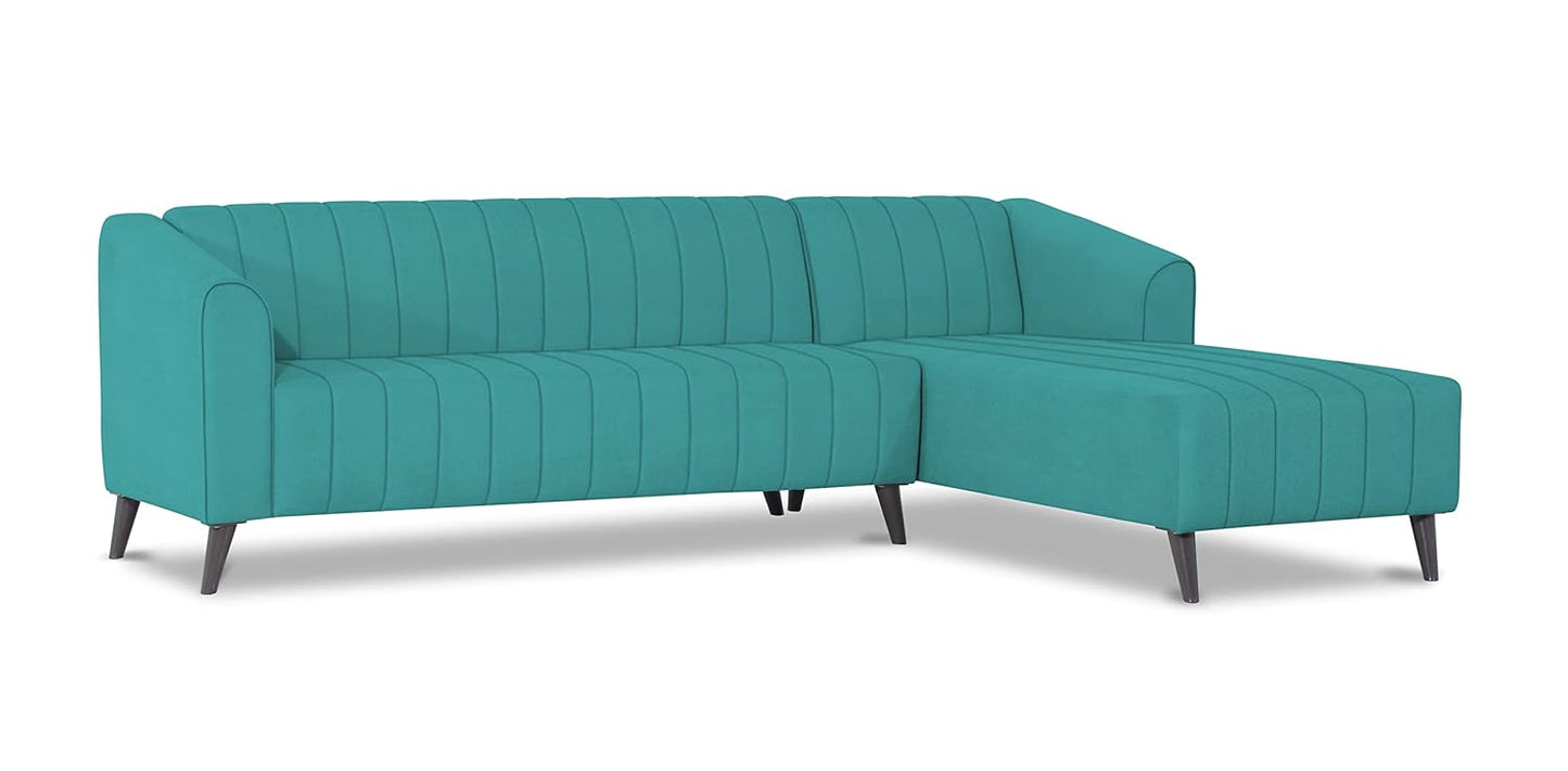 Adorn India Premium Laurel L Shape 6 Seater Sofa Set (RHS) (Aqua Blue) (3 Year Warranty)