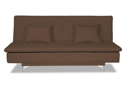 Adorn India Aspen 3 Seater Sofa Cum Bed Single Tone Fabric (Brown) (3 Year Warranty)