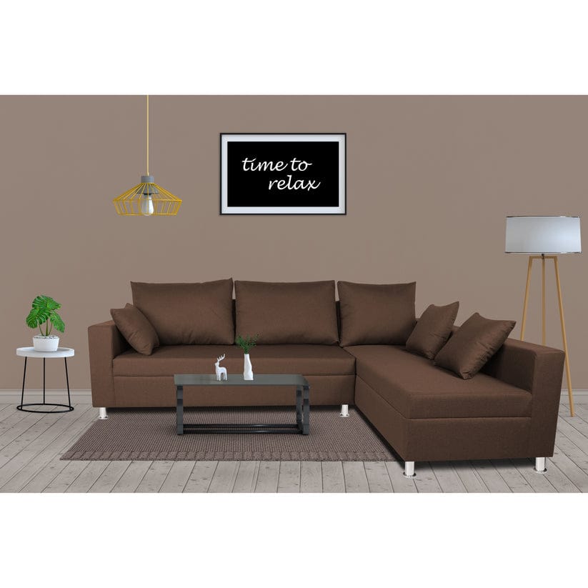 Adorn India Hallton Plain 2 Seater Sofa (Beige) (3 Year Warranty)