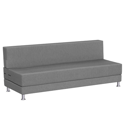 Adorn India Easy Alyn Plus Stripes 4 Seater Sofa Cum Bed (6x6, Grey) (Wood) (1 Year Warranty)