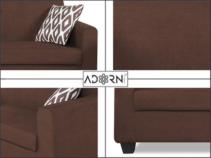 Adorn India Blazer Plus 3-1-1 Five Seater Sofa Set (Brown)