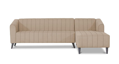 Adorn India Premium Laurel L Shape 5- to 6-Person Sofa Set (RHS) (Beige) (3 Year Warranty)