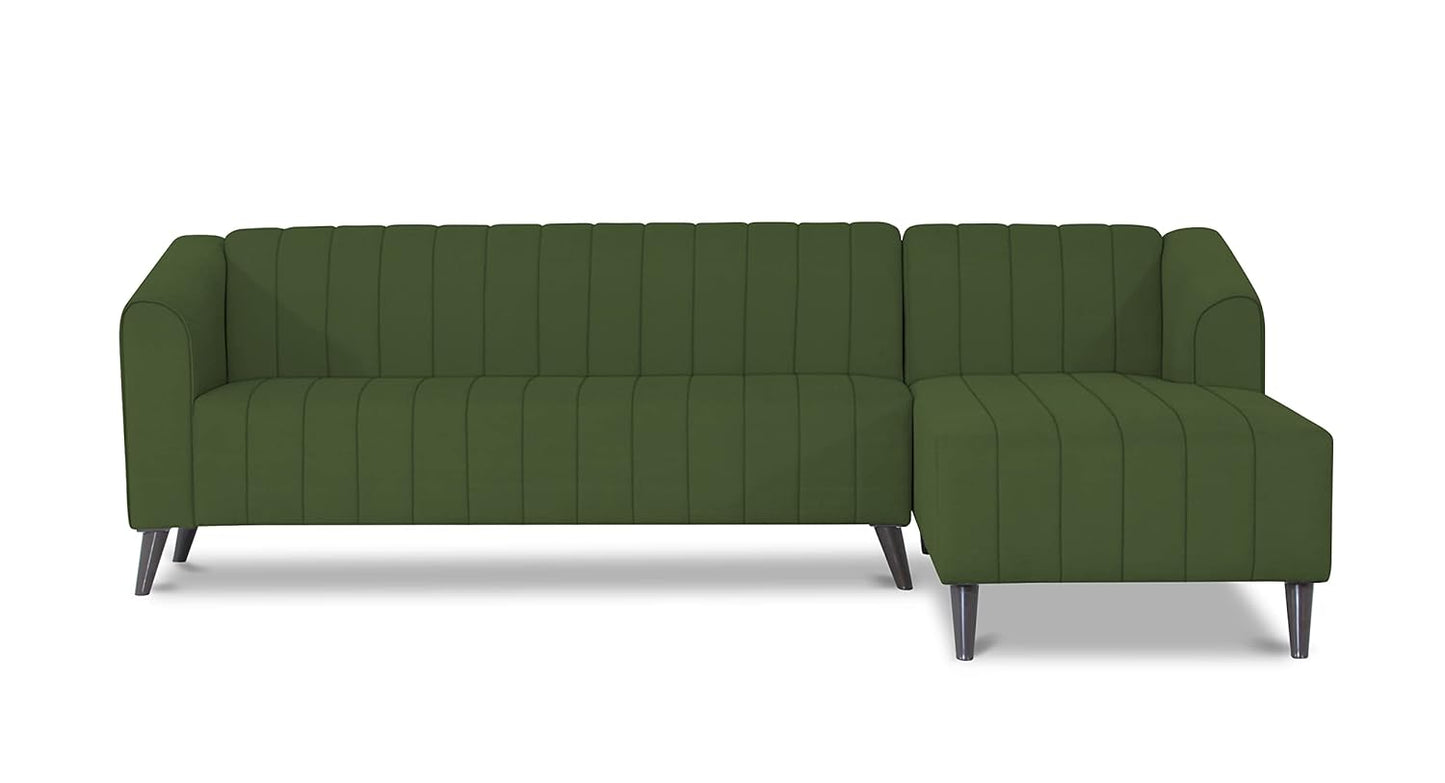 Adorn India Premium Laurel L Shape 6 Seater Sofa Set (RHS) (Green) (3 Year Warranty)