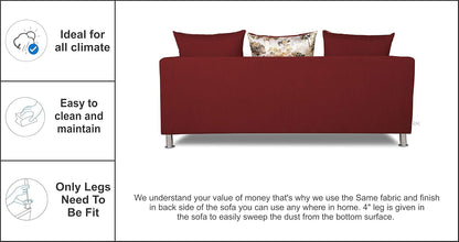 Adorn India Alita 3+2 Compact 5 Seater Sofa Set (Maroon)