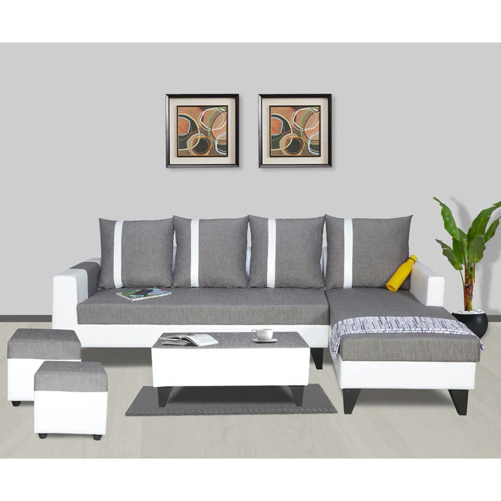 Adorn India Hallton Plain 2 Seater Sofa (Beige) (3 Year Warranty)