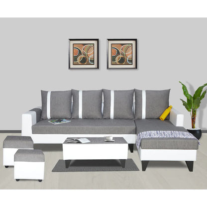 Adorn India Hallton Plain 2 Seater Sofa (Beige) (3 Year Warranty)