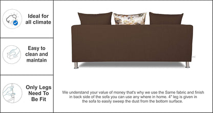 Adorn India Alita 3+2 Compact 5 Seater Sofa Set (Brown)