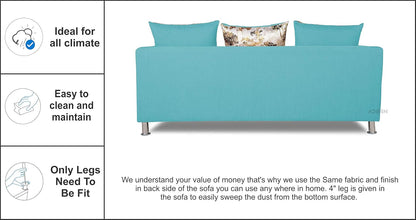 Adorn India Alita 3+2+1 Compact 6 Seater Sofa Set (Aqua Blue)