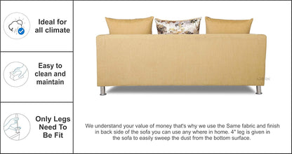 Adorn India Alita 3+2+1 Compact 6 Seater Sofa Set (Beige)