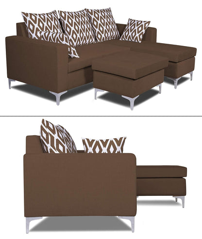 Adorn India Anigma Modular Sofa Set (Brown)