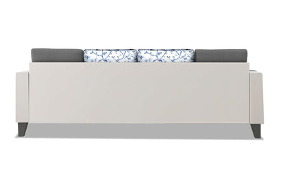 Adorn India Ashley Digital Print Leatherette Fabric L Shape 5 Seater Sofa Set RHS (Grey & White) (3 Year Warranty)