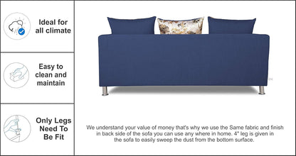 Adorn India Alita 3+2 Compact 5 Seater Sofa Set (Blue)