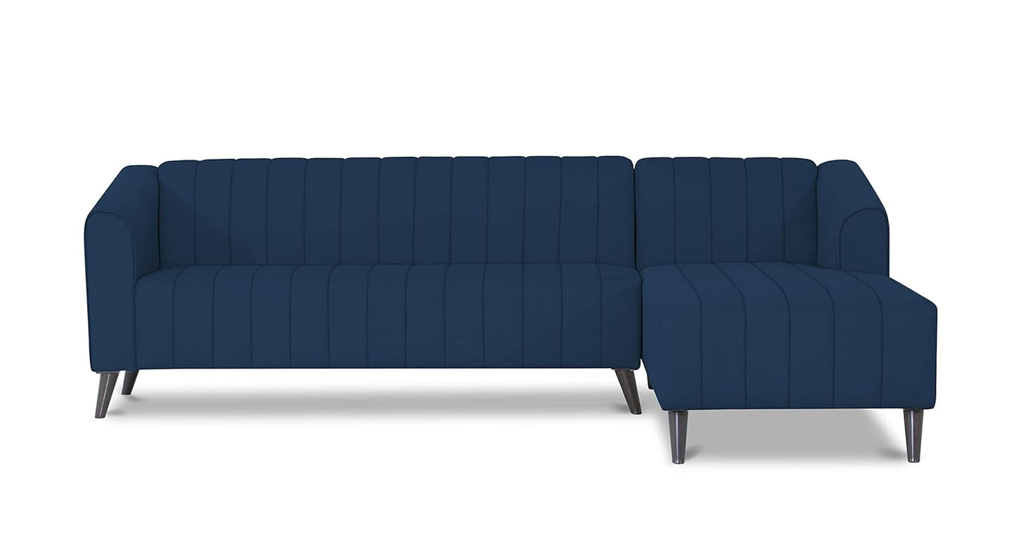 Adorn India Premium Laurel L Shape 6 Seater Sofa Set (RHS) (Blue) (3 Year Warranty)