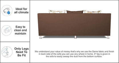 Adorn India Alica 3+2+1 Six Seater Sofa Set (Brown)