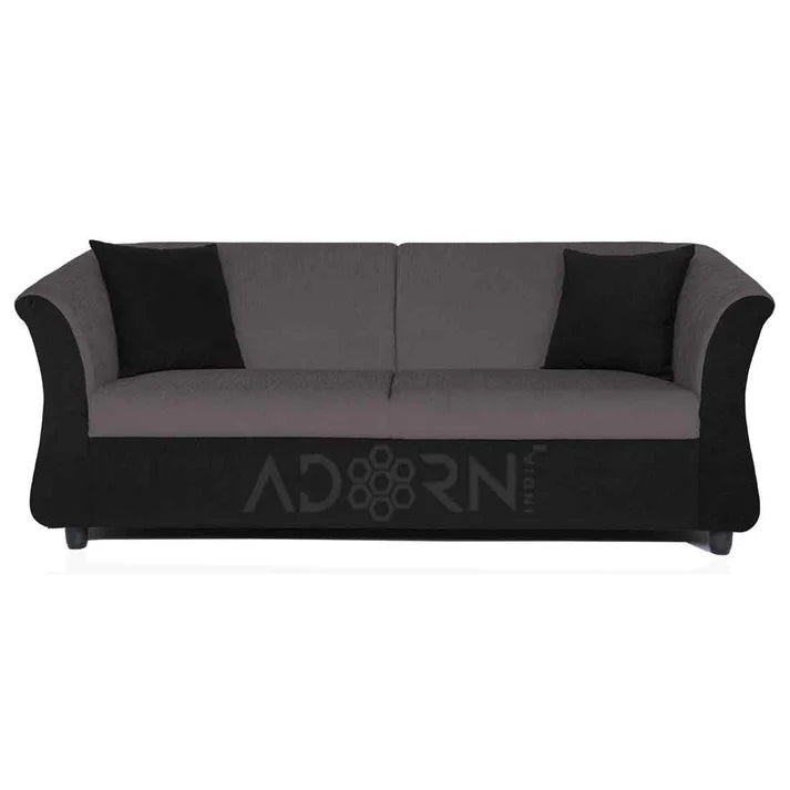 Adorn India Acura 3 Seater Sofa (Brown & Beige)