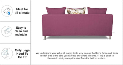 Adorn India Alita 3+2+1 Compact 6 Seater Sofa Set (Dark Purple)