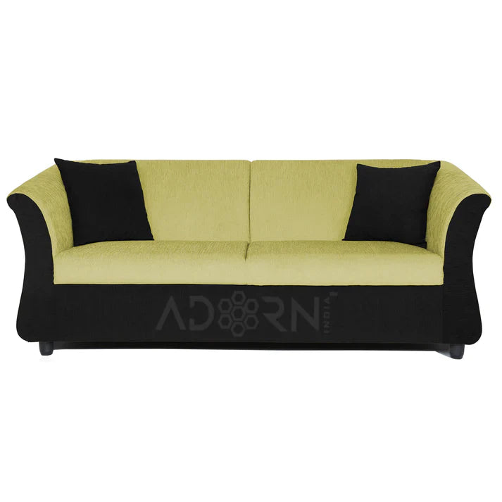 Adorn India Hallton Plain 2 Seater Sofa (Beige) (3 Year Warranty)