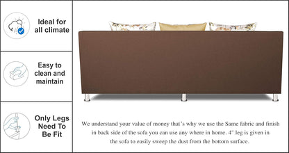 Adorn India Alica 3+2+1 Six Seater Sofa Set (Brown & Beige)