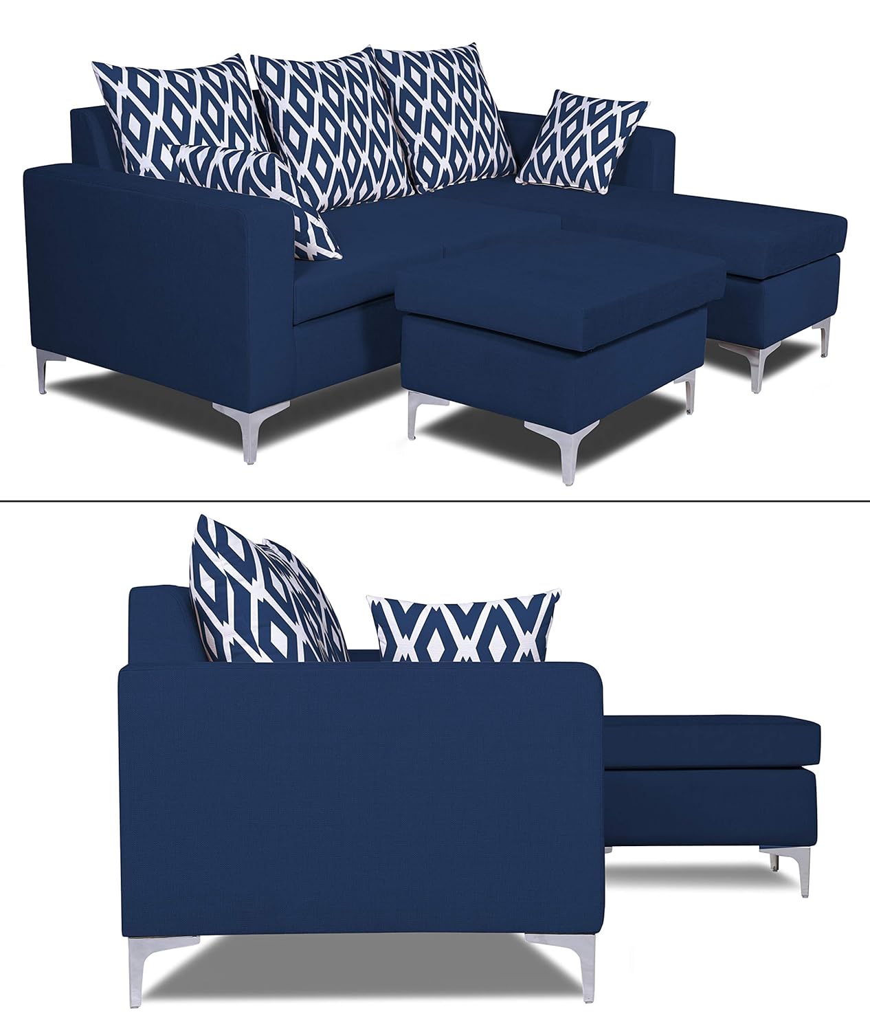 Adorn India Anigma Modular Sofa Set (Blue)