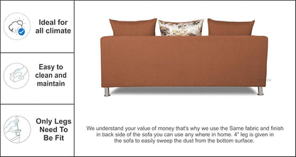 Adorn India Alita 3+2 Compact 5 Seater Sofa Set (Rust)