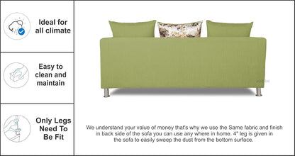 Adorn India Alita 3+2+1 Compact 6 Seater Sofa Set (Green)