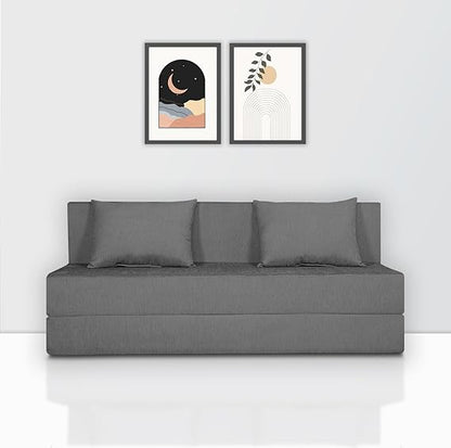 Adorn India Easy 4 Seater Sofa Cum Bed Alyn 6'x 6' (Grey)