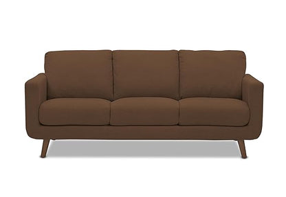 Adorn India Damian 3 Seater Sofa (Brown) (3 Year Warranty)