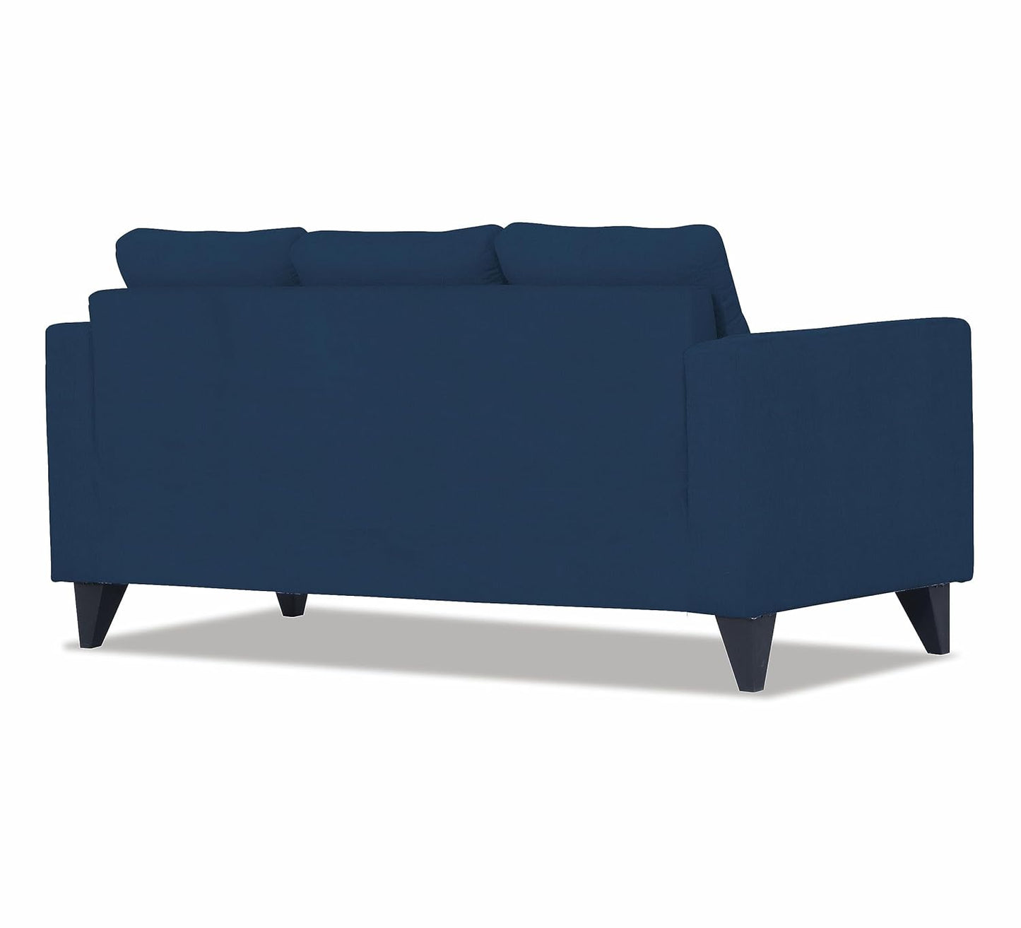Adorn India Wood Chandler Plus 3 Seater Sofa (Blue), 3-Person Sofa